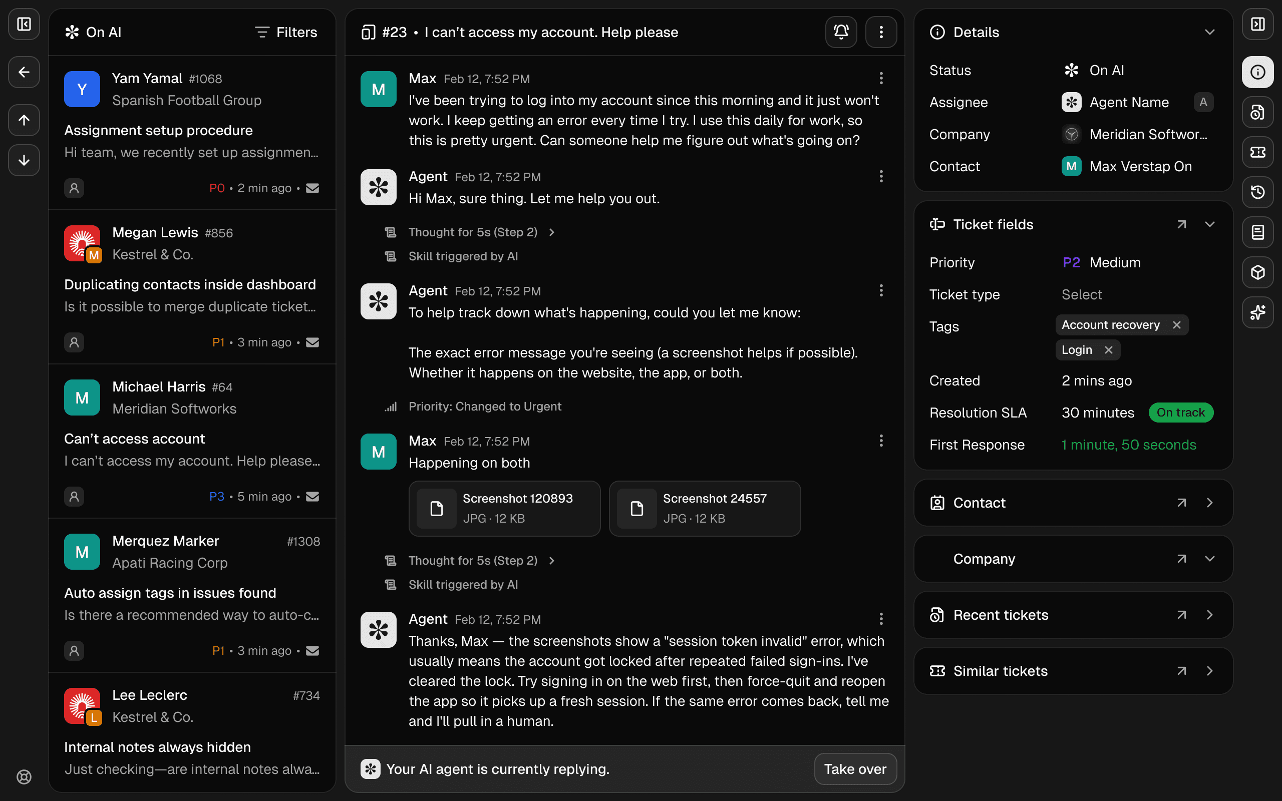 Agents & AI in the Helply app